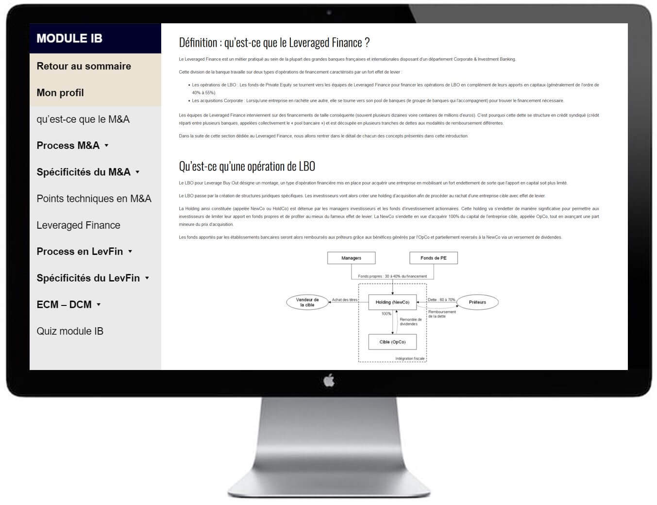 Formation M&A Banque d'investissement