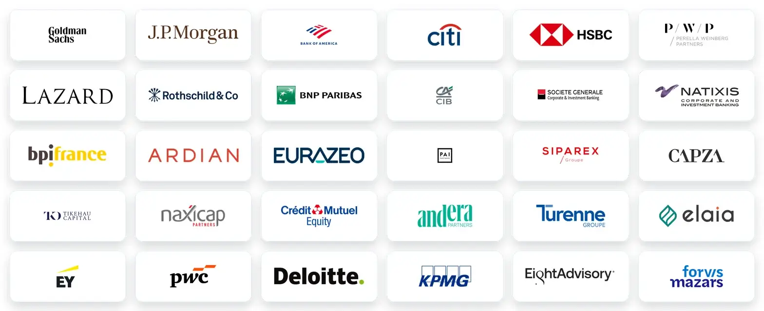 Banques, fonds et cabinets rejoints par les participants a nos formations