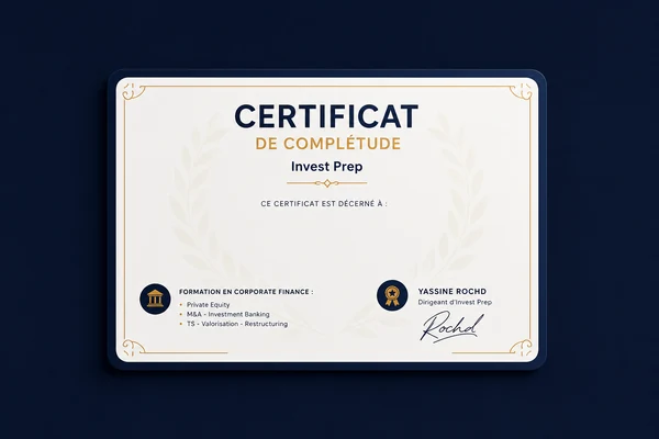 Certificat de réussite Invest Prep